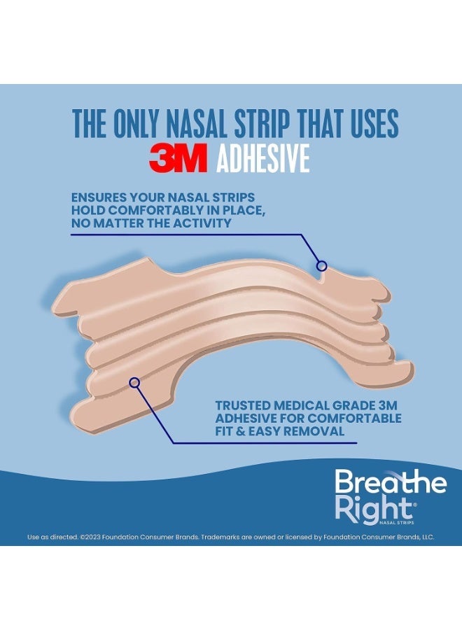 Breathe Right Extra Clear DrugFree Nasal Strips for Nasal Congestion Relief, 26Count (Pack of 1)Anti-snoring Breathing Nasal Strip Starter KitBoost Oxygen , Reduce Snoring, Improve Sleep Quality - Sweat Resistant, Skin Safe Nasal Strips, Drug-Free Snoring Solution & Nasal Congestion Relief Caused by Colds & Allergies(Skin tone) - Image 5